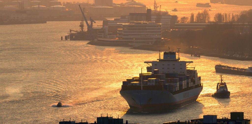 Rotterdam port harbour container ship