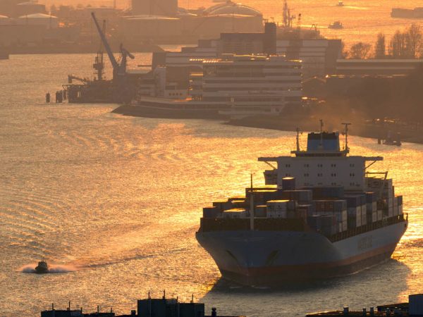 Rotterdam port harbour container ship